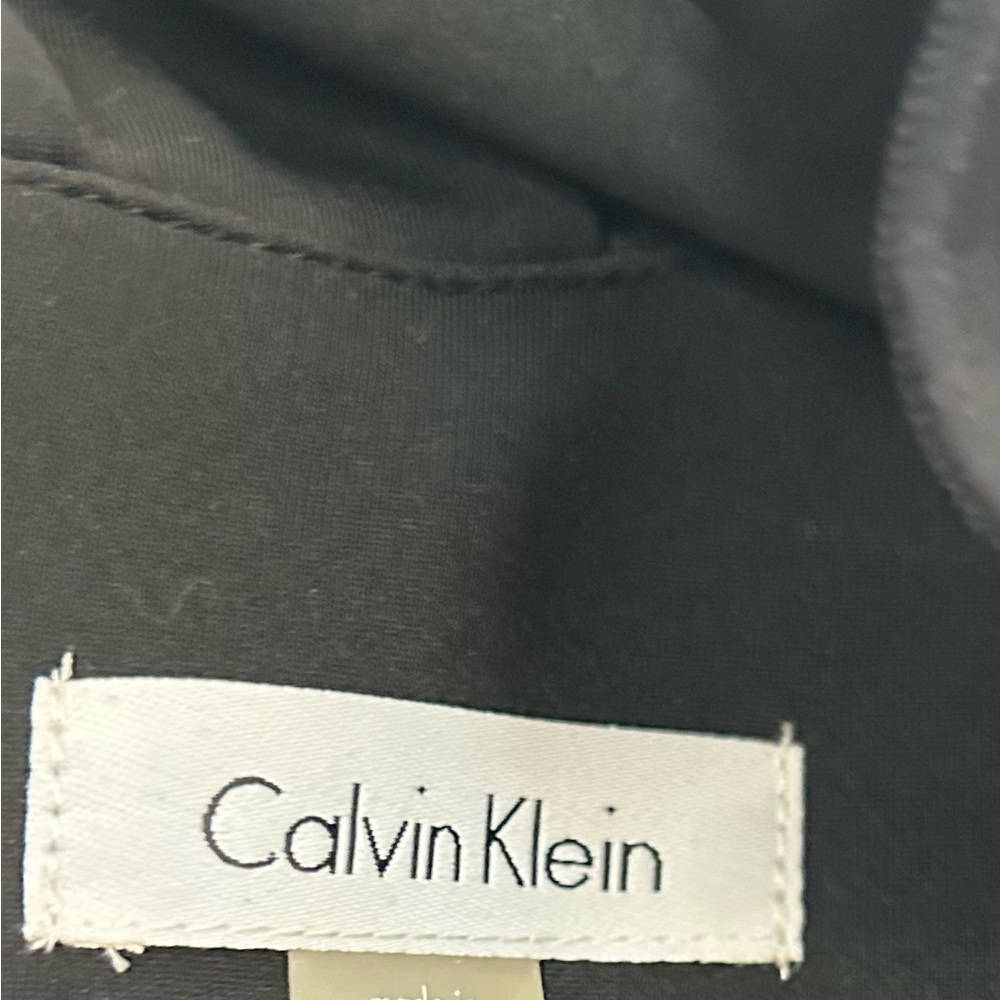Calvin Klein Black Sheath Dress with Ruffled Collar - Picture 8 of 10